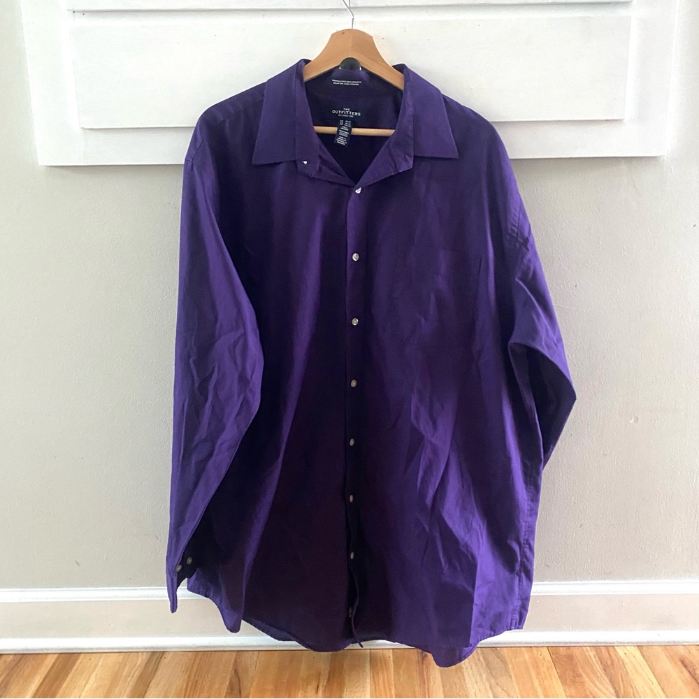 Land’s End Men's Long Sleeve Buttondown No Iron Broadcloth Shirt Size 18x37 Tall